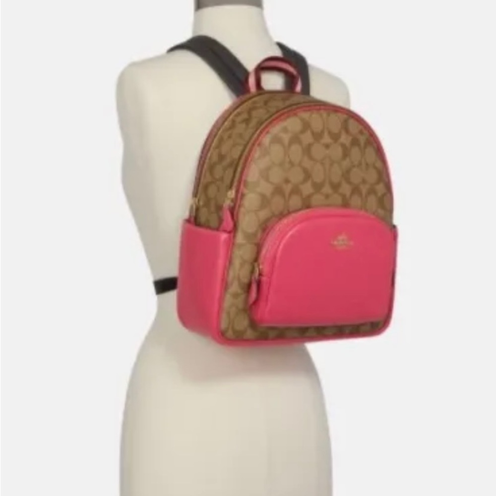 COACH backpack purse khaki-pink 🩷🩷 - Picture 3 of 8